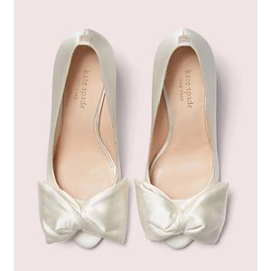 Satin Cream Kate Spade Bow shoes